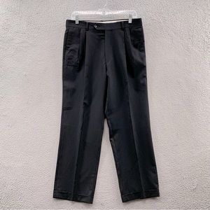 Oscar de la Renta Black Wool Pleated Front Dress Carrer Pants Men’s Size 32W 30L